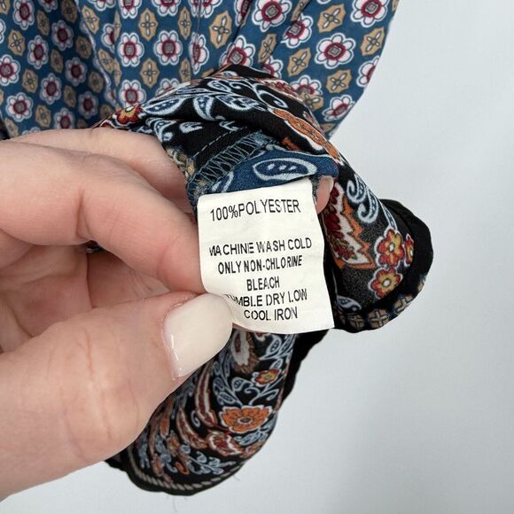 Paper Moon Womens Blouse‎ Plus Size 3X Multicolor Geometric Floral Business Wear - Picture 4 of 8